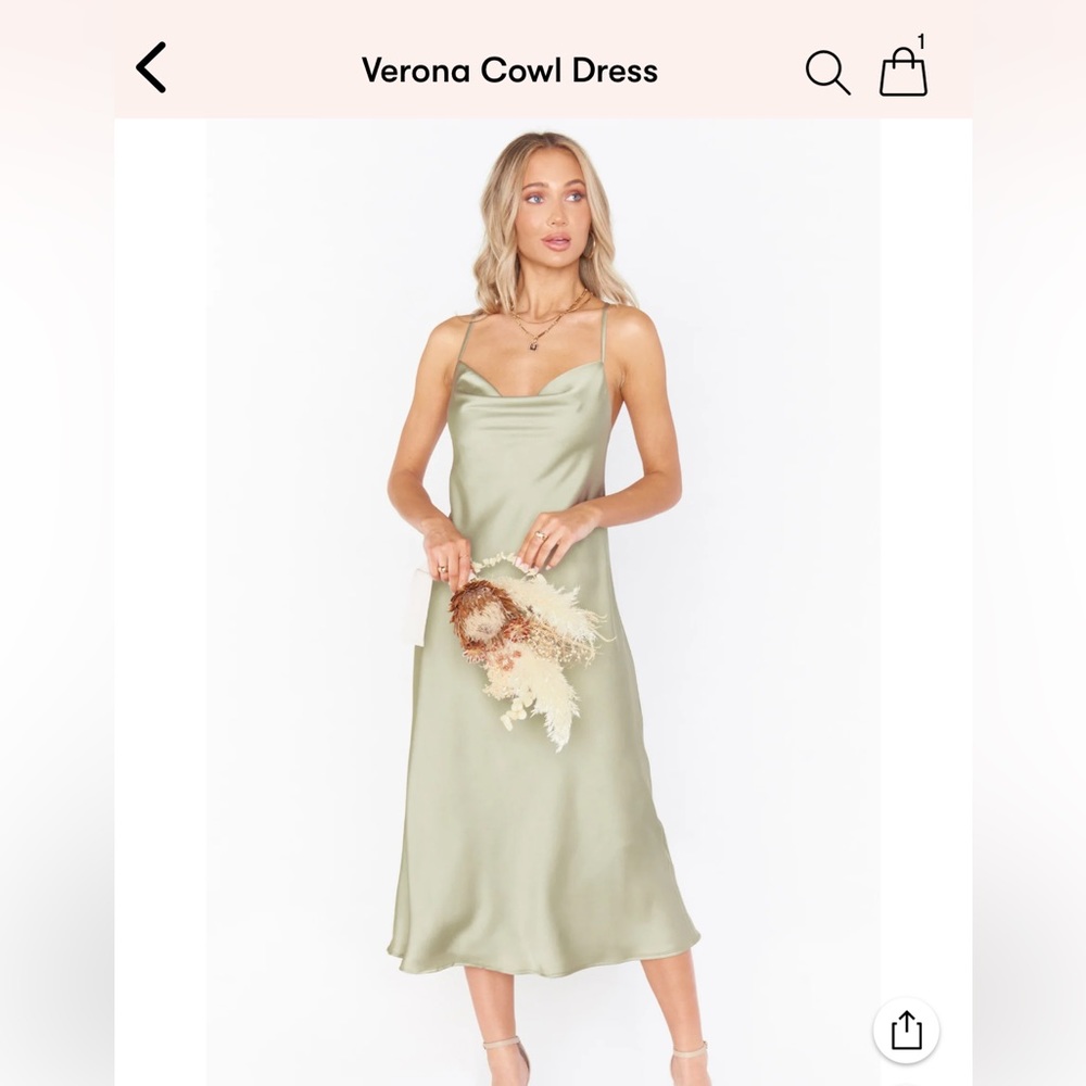 Show Me Your Mumu verona cowl in moss green luxe satin